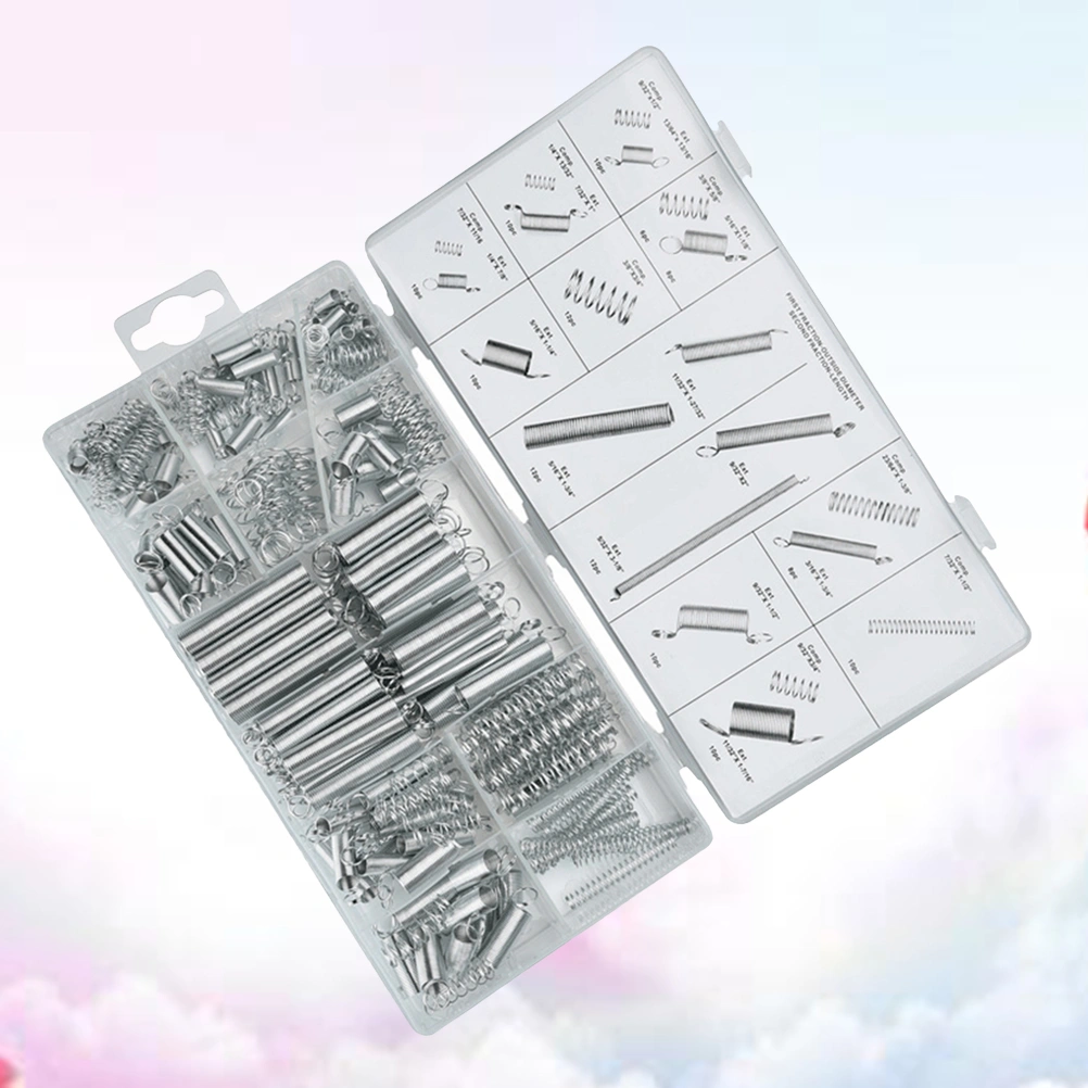 200pcs Spring Assortment Spiral Spring Galvanized Spring Set Extension Tension Pressure Springs Accessories