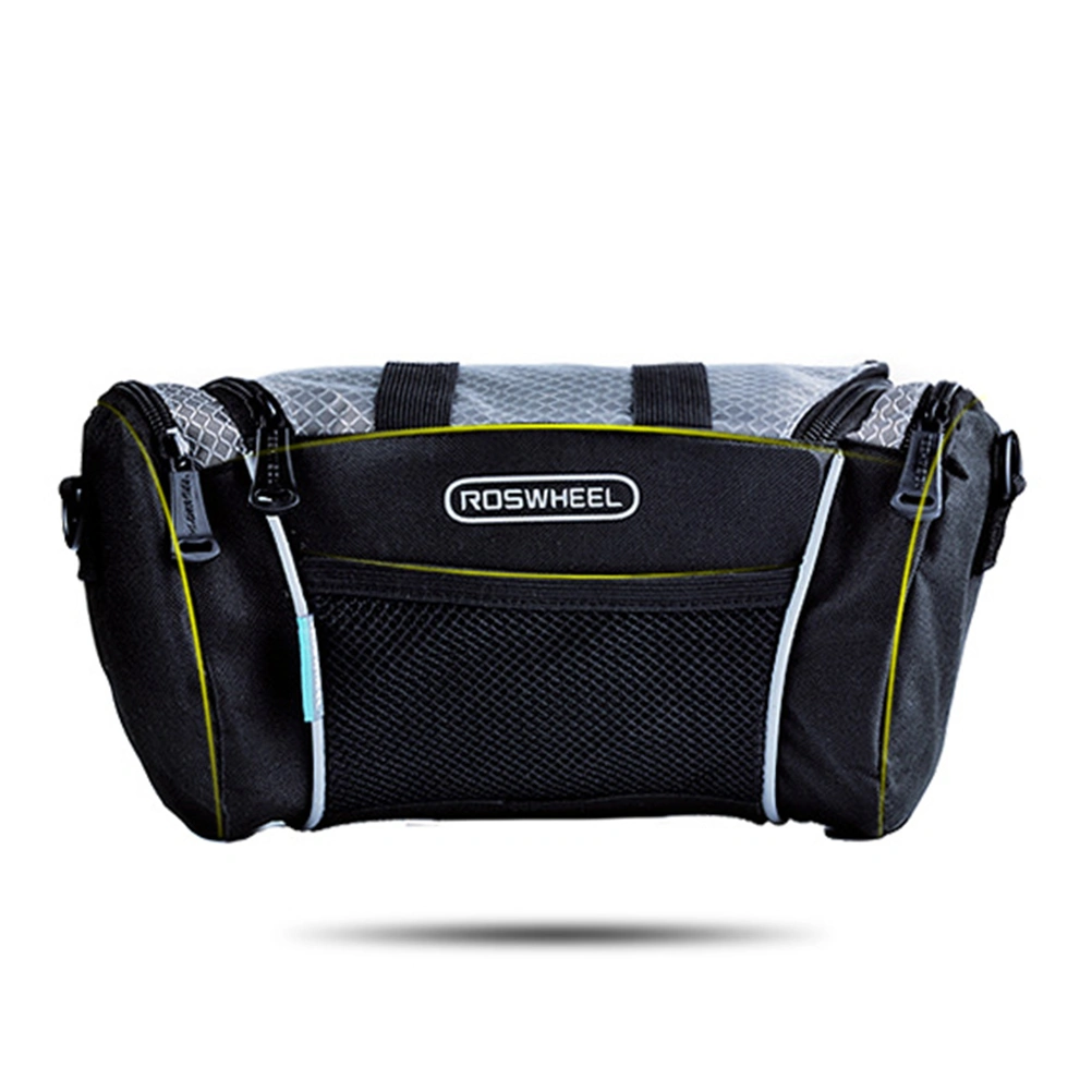 Handlebar Bag Cycling Front Storage Bag Foldable Bycicle Frame Pouch Head Tube Organizer for Traveling Riding(Grey)