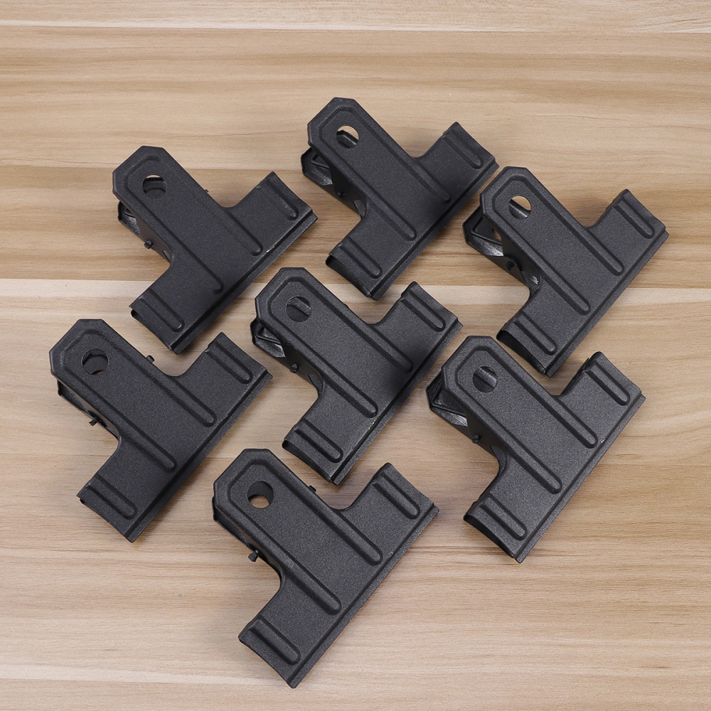 10 Pcs 88mm Black Large Clips Thickened Strong Clips Long Metal Binder Paper Clips File Money Clamps for Food Bags Drawing Board (Black)