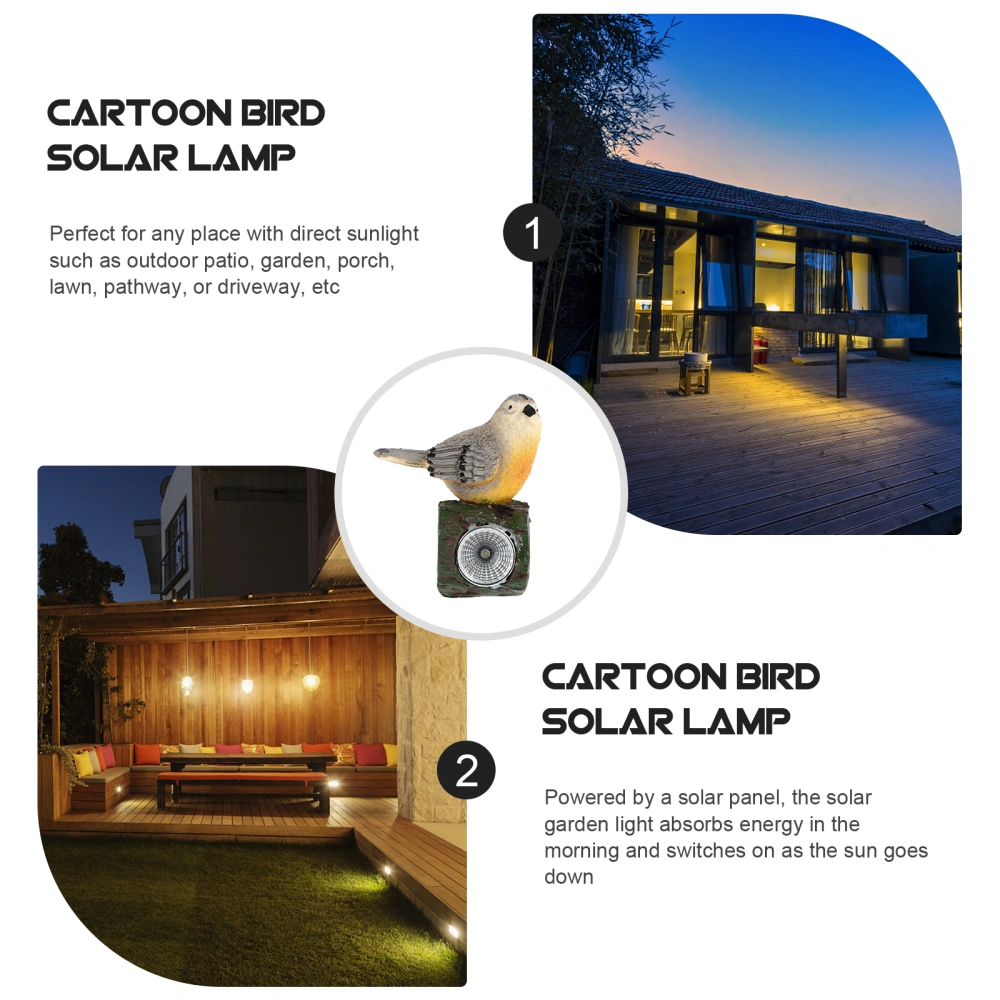 1Pc Resin Bird Garden Lamp Adornment Light Solar Powered Animal Decorative Lamp