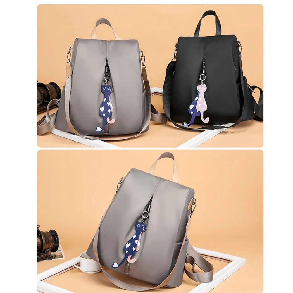 Fashion Oxford Cloth Backpack Women Travel School Shoulder Bag Anti-theft Backpack (Black)