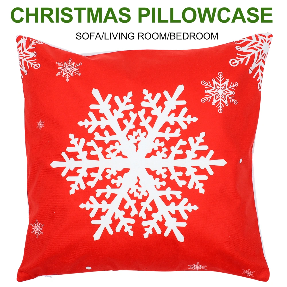 4pcs Christmas Pillowcase Christmas Snowflakes Decorations Throw Pillowcase