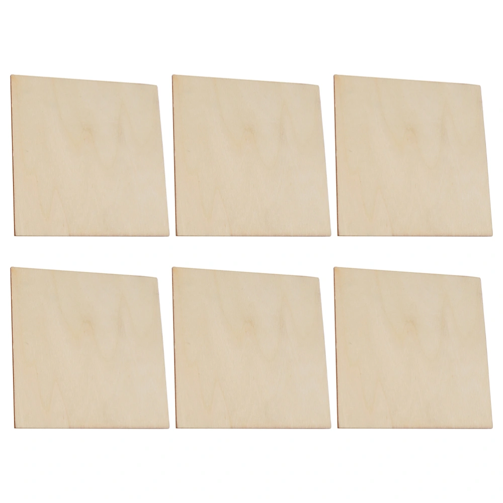 6pcs Unfinished Wooden Sheets Blank Wooden Pieces DIY Craft Wood Boards