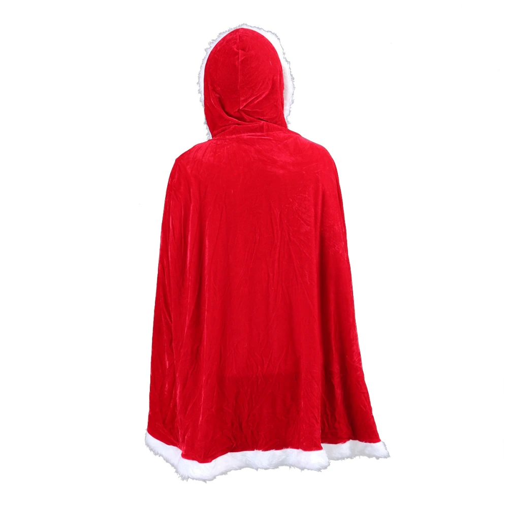 Christmas Cape Xmas Cloak Mrs. Santa Claus Hooded Robe Cloak Cosplay Costume for Children Kids Party