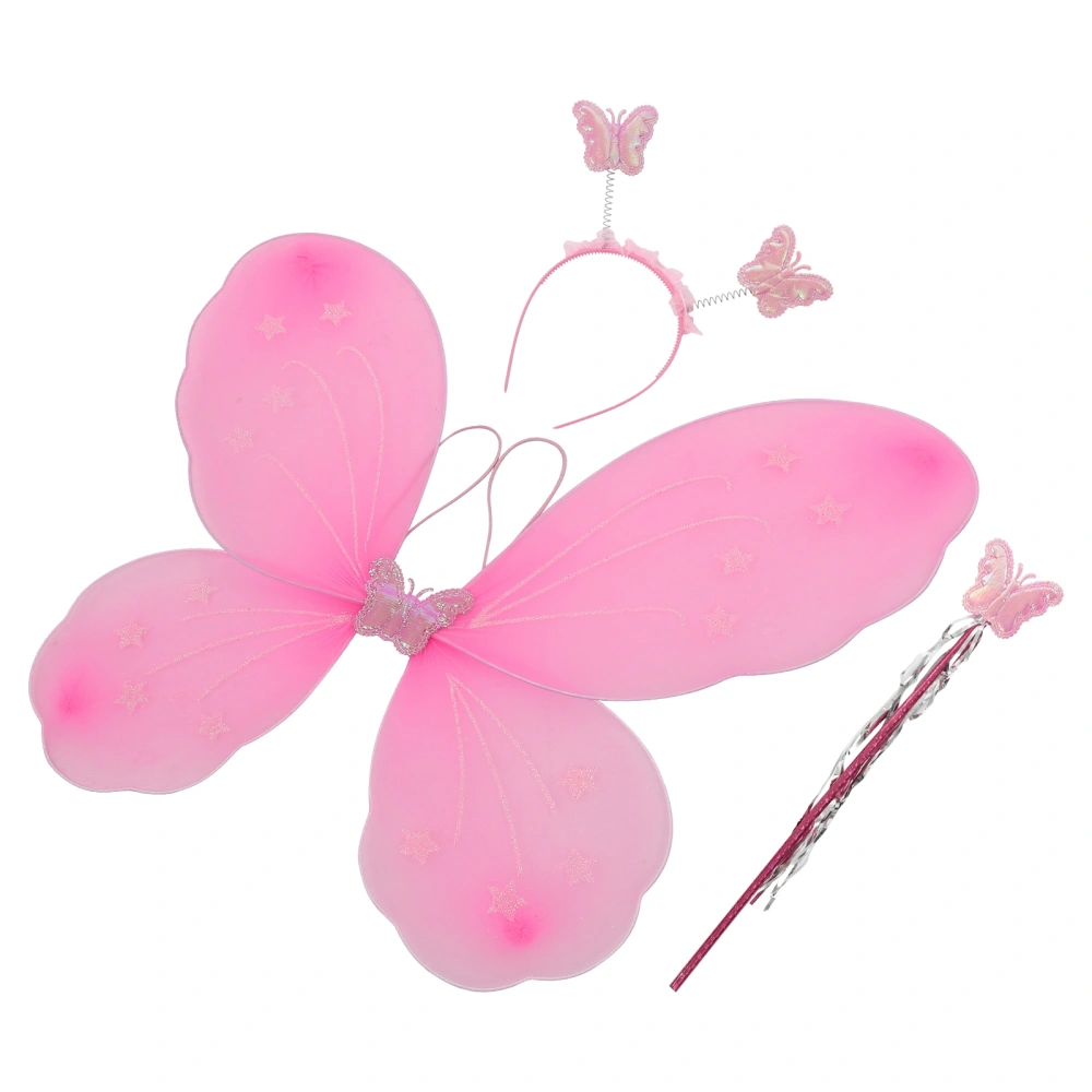 5 Sets of Butterflies Fairy Stick Toy Girls Dress-up Ornament Butterflies Fancy Dress Costume Props