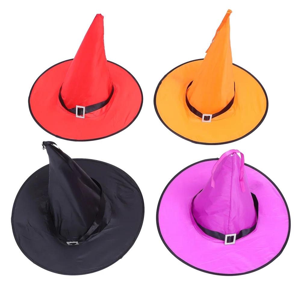 8pcs Durable Halloween Decorative Luminous Witch Hat Pendants (Assorted Color)