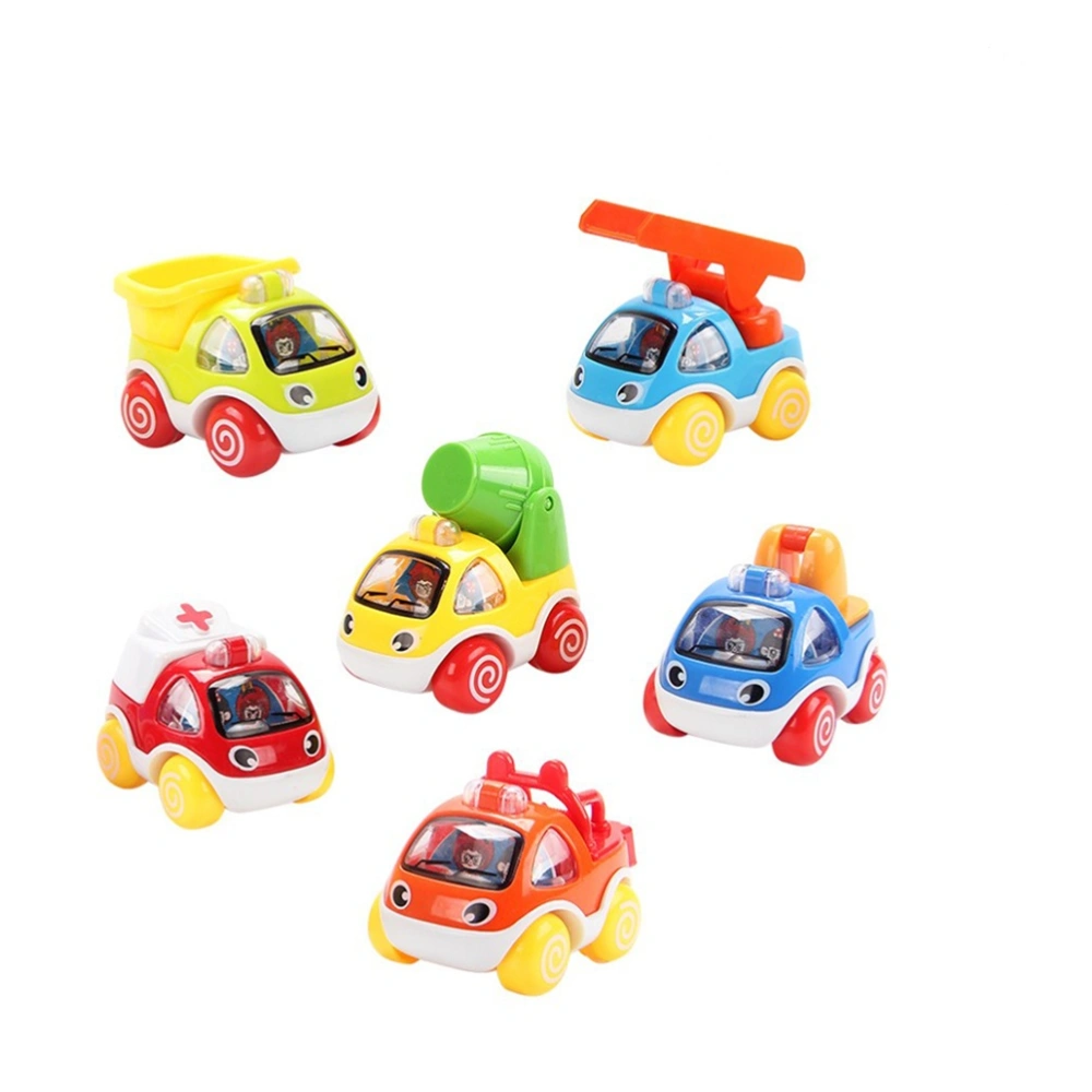 6PCS Kids Educational Toy Pull-back and Go Sliding Engineering Vehicle Toys for Kids Baby Toddlers