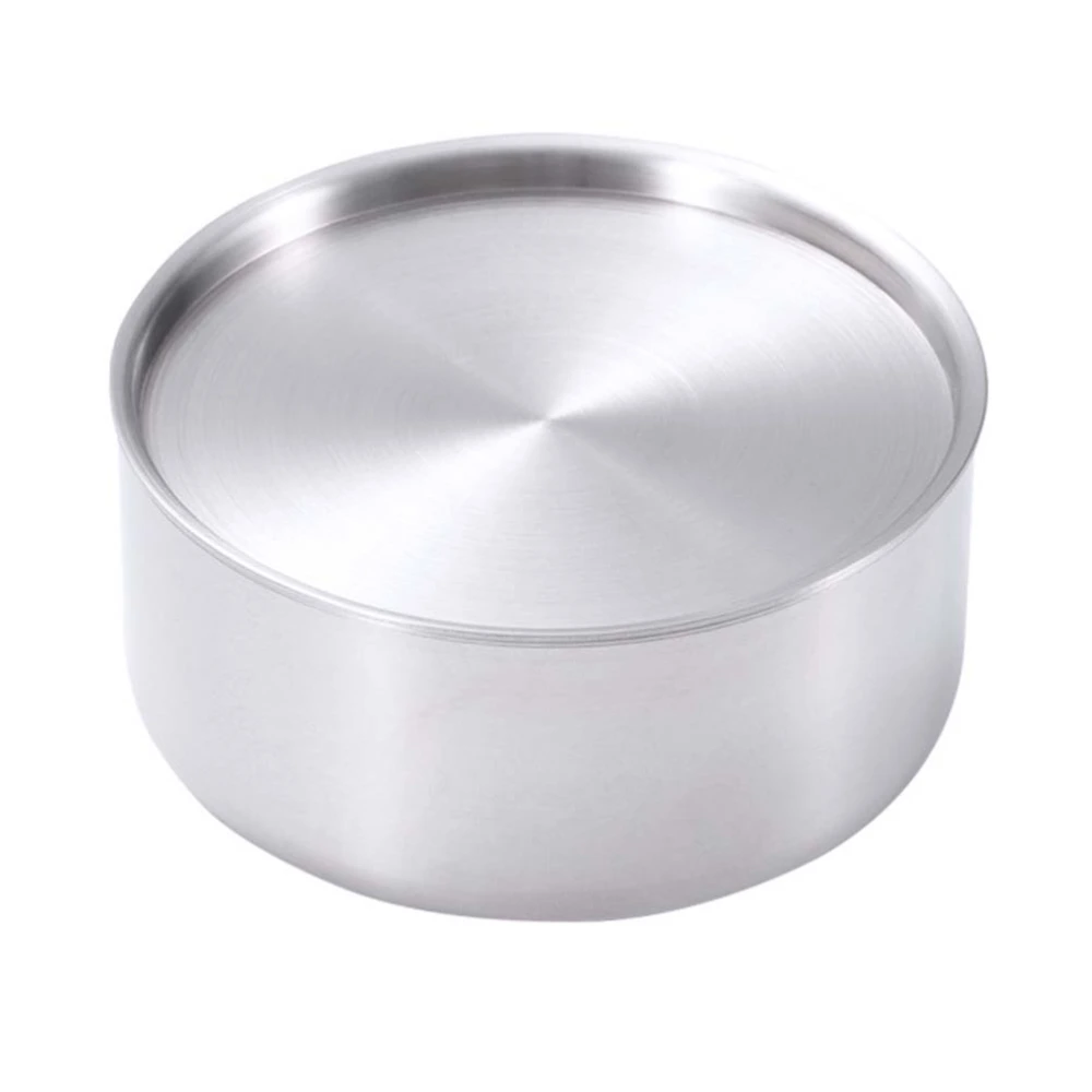 1pc Stainless Steel Steamer Bowl with Lid Durable Practical Tableware for Home Restaurant (Silver)