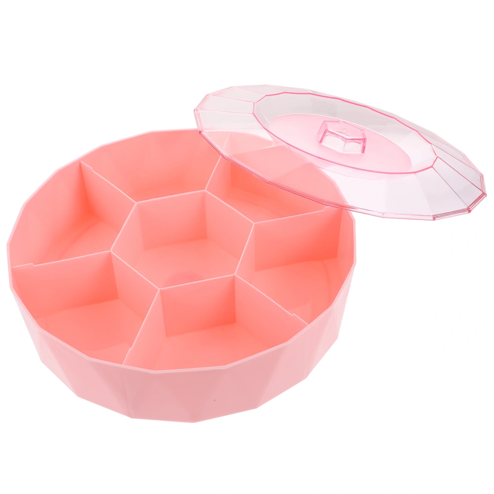 Transparent Grid Storage Box Fruit Nut Tray Container Snack Storage Box With Lid