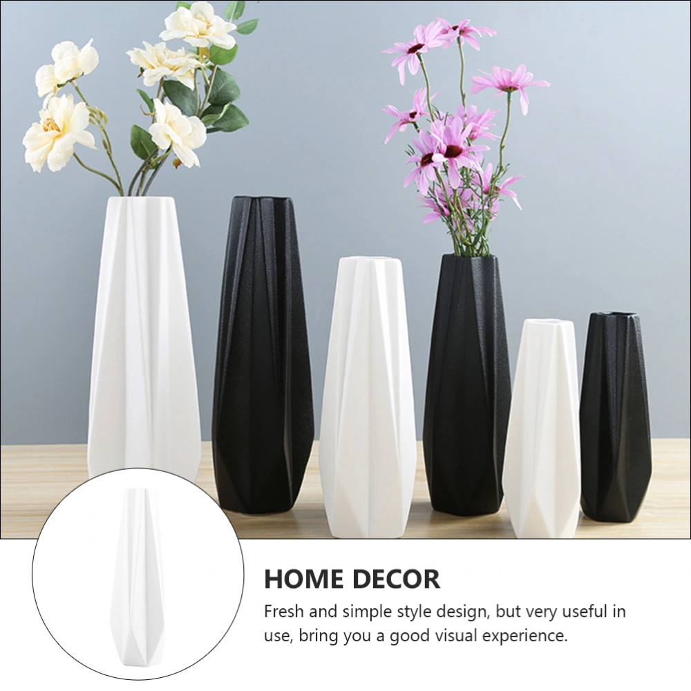 1pc Simple Flower Vase Decor Ceramic Vase Household Ceramic Craft Vase (White)