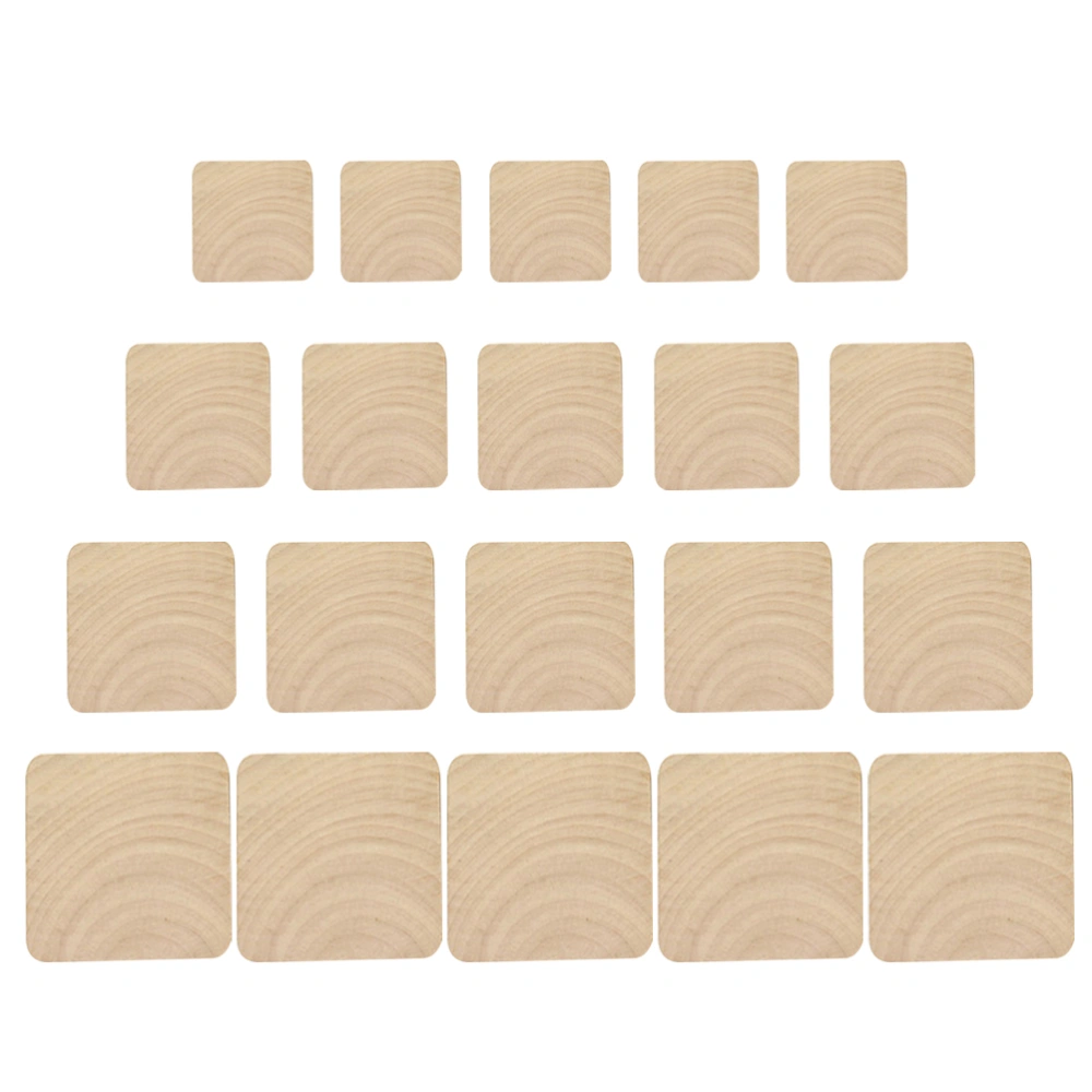 20PCS Blank Wood Cube Square DIY Unfinished Blocks for Stamp DIY Crafts Making (3x3x1.2cm 6x6x1.2cm 5x5x1.2cm 4x4x1.2cm for Each 5pcs)