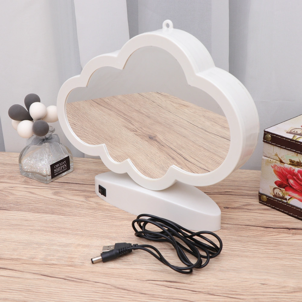 Double Side 3D Mirror Surface Tunnel Lamp Creative USB Cloud Shape LED Destop Night Light without Batteries for Wedding Decoration Home