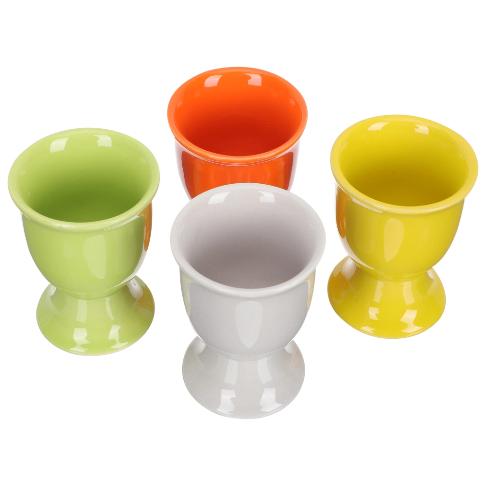 4pcs Ceramic Egg Cups Breakfast Boiled Egg Holders Ceramic Egg Stand Holders