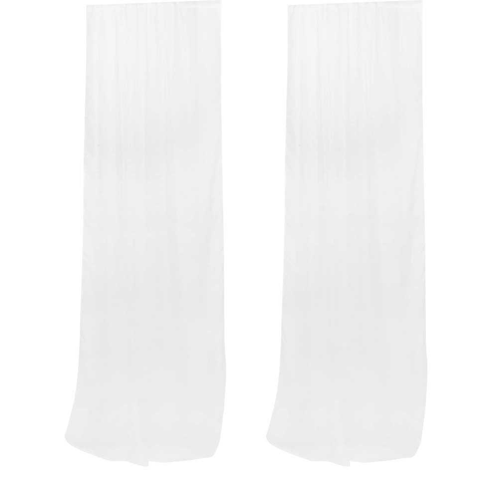 2Pcs Semi Sheer Curtain Window Curtain Home for Living Room Bedroom Office White