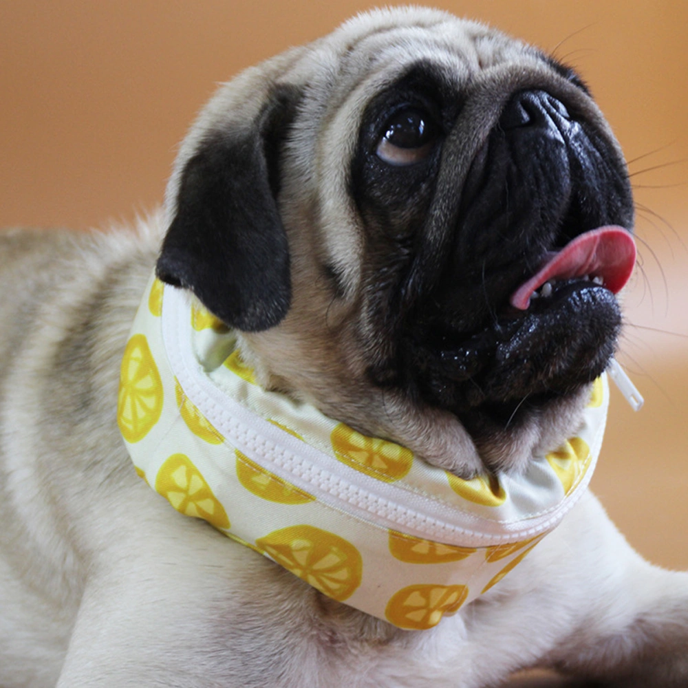 Pet Fast Cooling Neckerchief Beautiful Dog Cool Neckerchief for Dog Animal Pet Lemon Printing Pattern With Ice Bags Size XXL