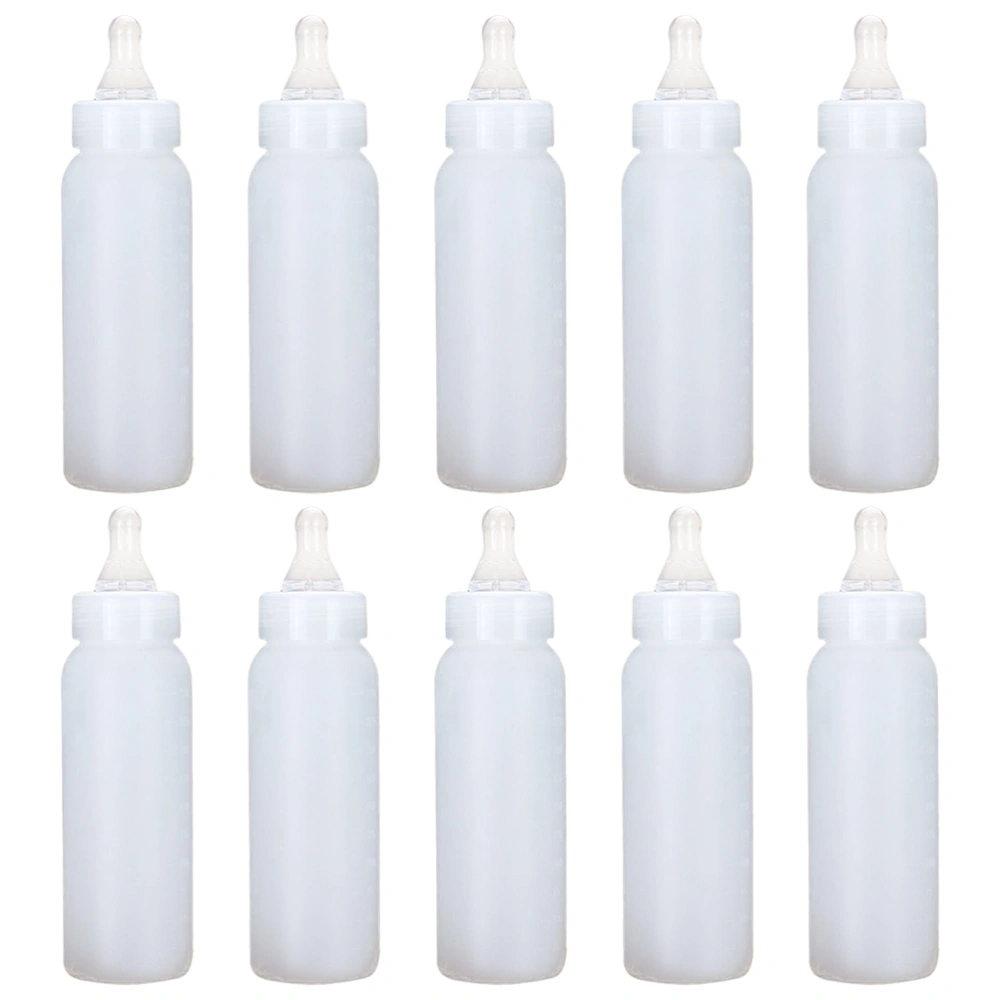 10pcs Portable Baby Sheep Milk Bottles Pacifiers Feeding Bottles for Infant Pet (White)