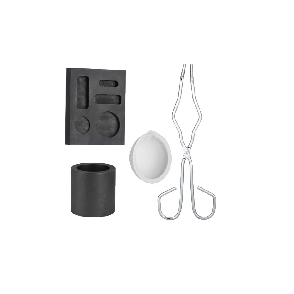 1 Set/4 Pcs Torch Melting Graphite Crucible Kit Precious Metal Torch Casting Kit High Purity Graphite Modern Ceramic Processing Technology(Quartz Crucible, Tong, Bowl, Mould)