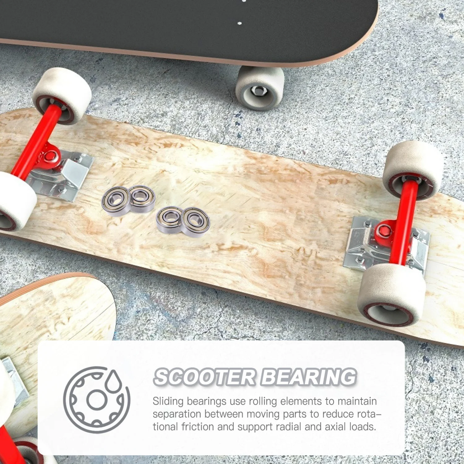 32pcs Skate Scooter No Noise Smooth Skate Scooter Bearing Longboard Accessory