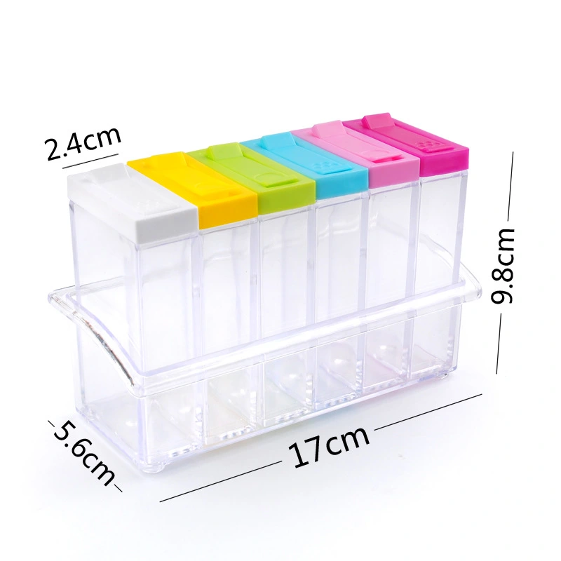 1 Set of Kitchen Spice Jars Transparent Spice Storage Containers Spice Shaker Box