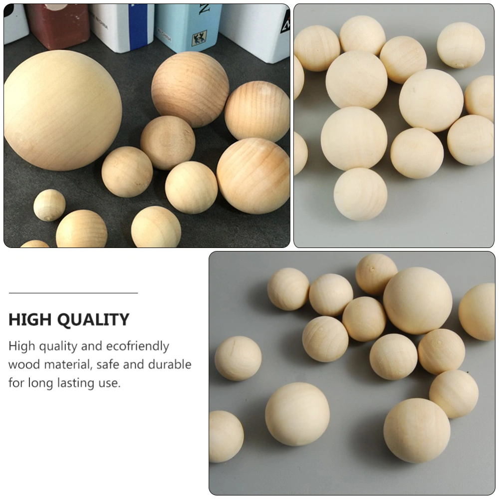 60PCS DIY Hemu Wood Beads Unfinished No Hole Round Wood Beads (25MM Wood Color)