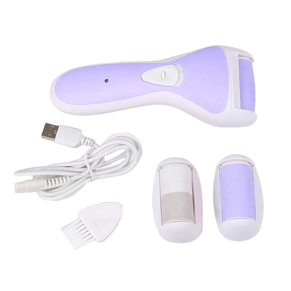 Electric Callus Remover Foot File Shaver Rechargeable Pedicure Tool for Dead Cracked Dry Skin (Purple)