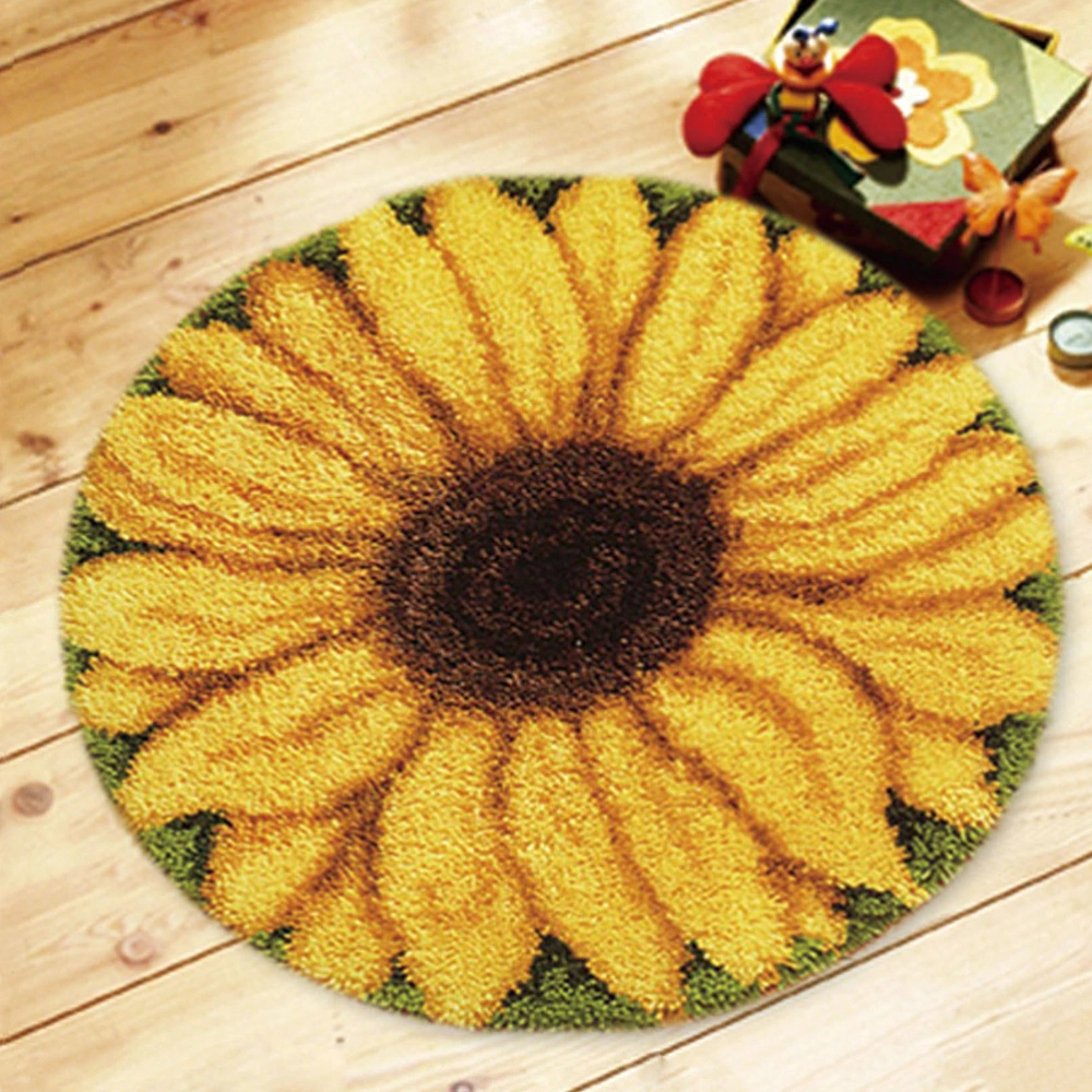 DIY Latch Hook Kit Rug Flower Dog Football Latch Hooking Kits for Beginners - Sunflower