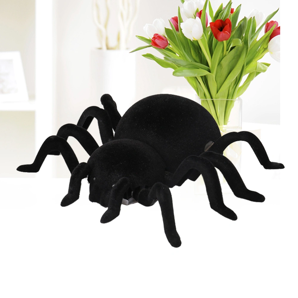 Remote Wall Climbing Spider Simulation Joke Scary Trick Scared Electronic Spider Toy - 18x15cm (Black)