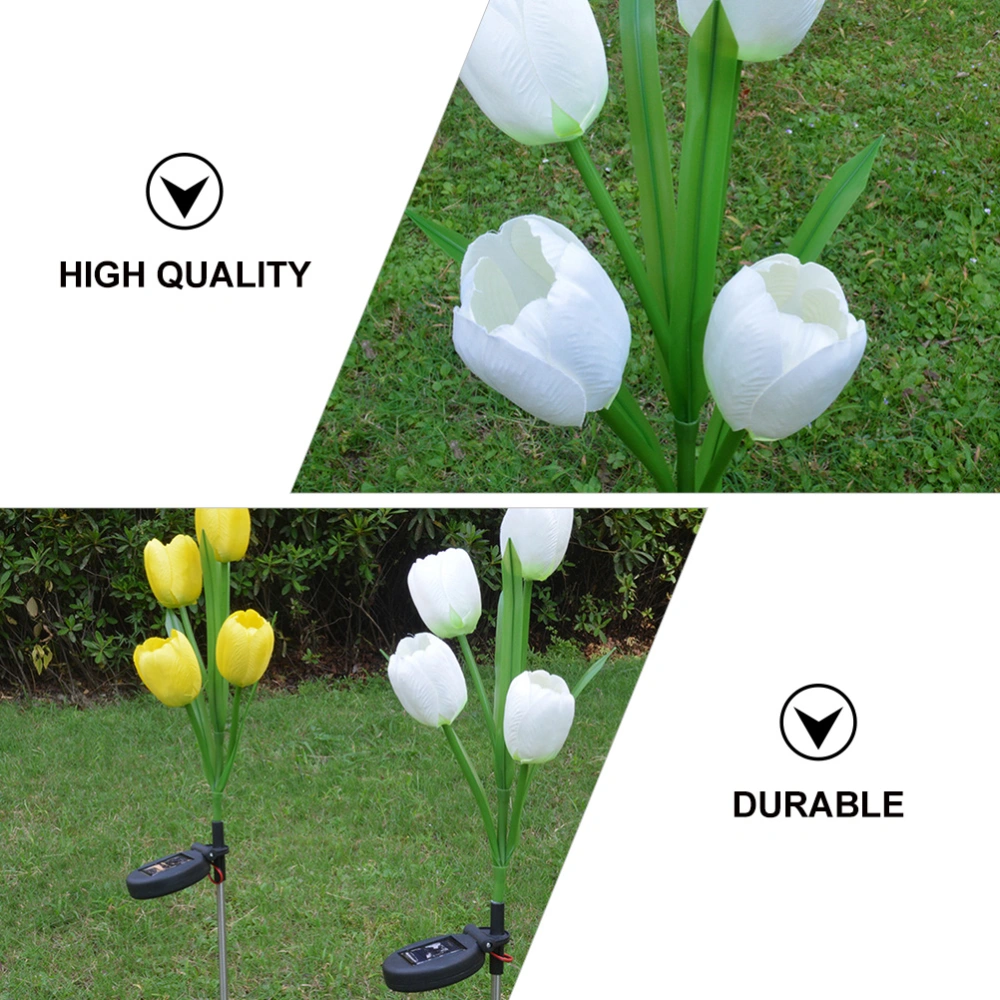 2pcs LED Solar Powered Tulip Flowers Lamp Garden Stake Light for Yard Patio