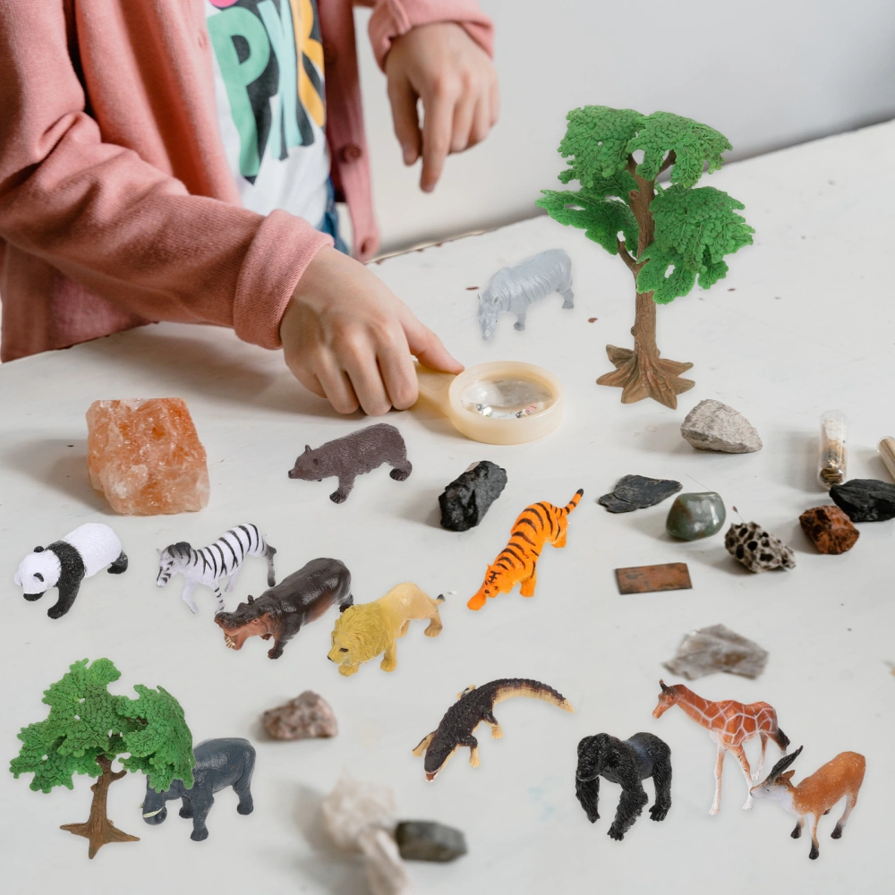 14pcs Animal Figurines Jungle Animals Figures Sand Table Micro Landscape Decor