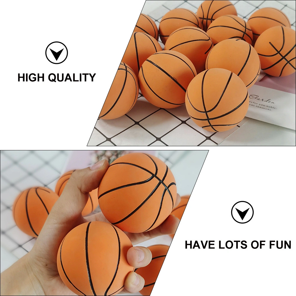 1 Set 6Pcs Eco-friendly Rubber Basketball Toys Mini Basketball Kids Toys (Brown)