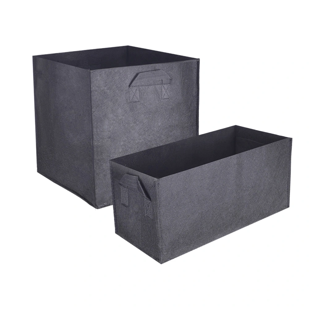 2pcs Black Garden Planting Bag Square Planting Bag Nonwovens Plant Growing Bag Black