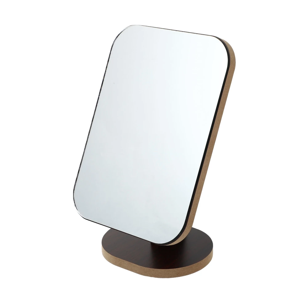 1PC Tabletop Portable Makeup Mirror Wooden Rotatable Movable Cosmetic Mirror