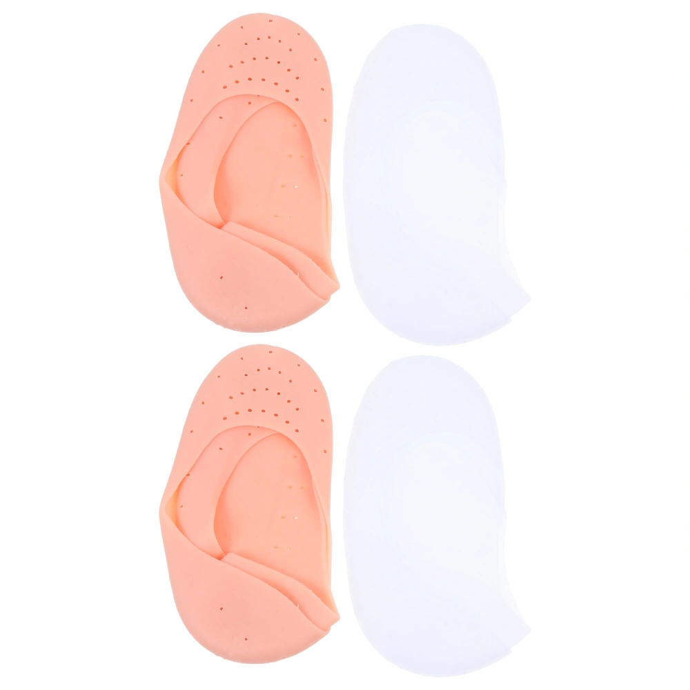 4 Pairs Practical Silicone Full Foot Protection Covers Elastic Moisturizing Socks