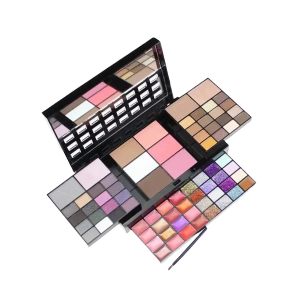 74 Color Eye Shadow Makeup Plate Lip Gloss Blush Foundation Cream Sequins Makeup Combination Set for Woman