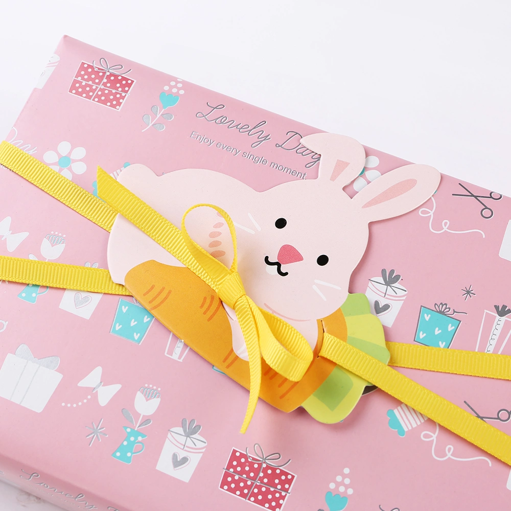 100pcs Cartoon Rabbit With Carrot Paper Cards Diy Lollipop Candy Packaging Decoration Message Cards Adorable Diy Wrapping Cards Party Supplies Without Lollipop