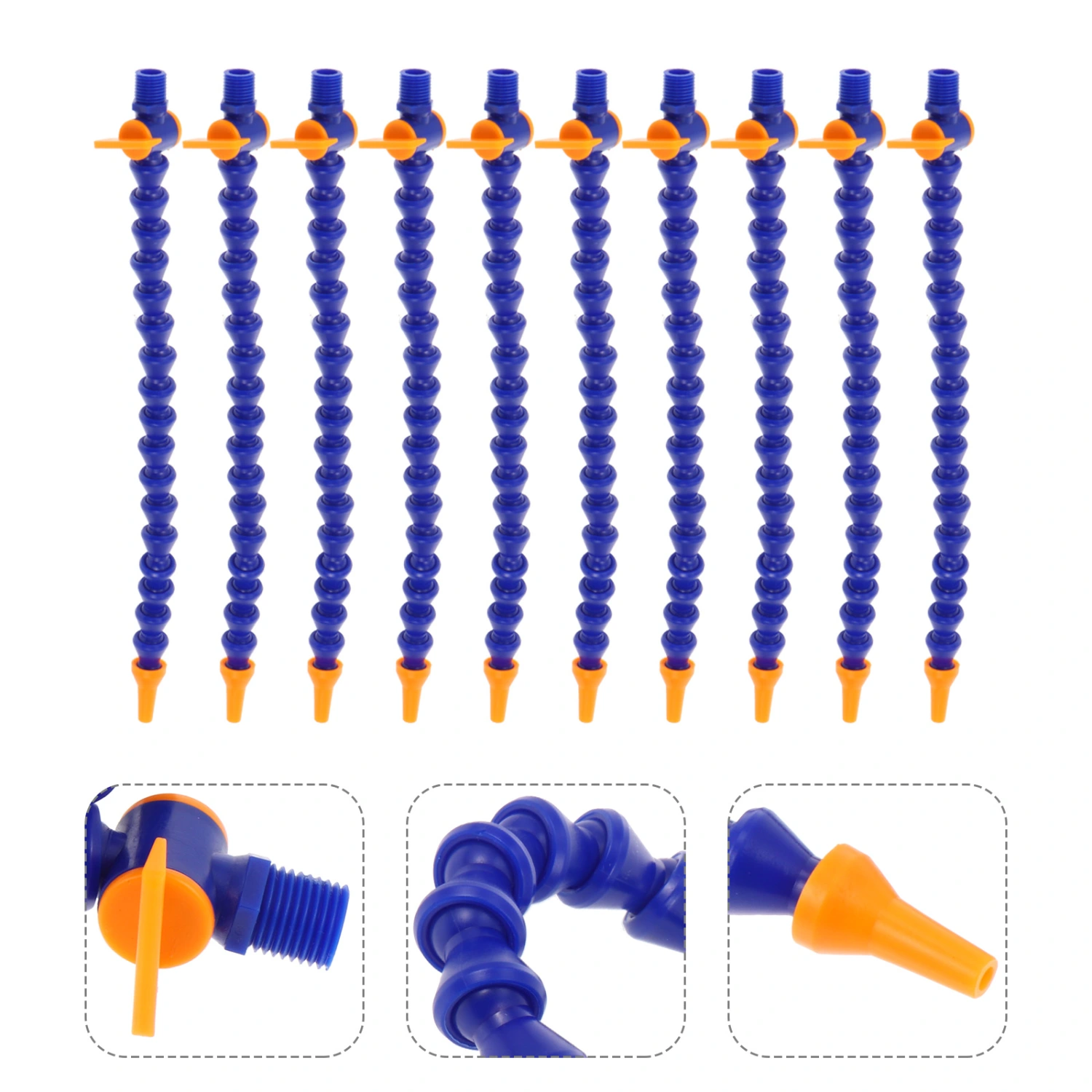 10pcs Plastic Flexible Hoses Water Oil Coolant Pipes Round Nozzle Pipes