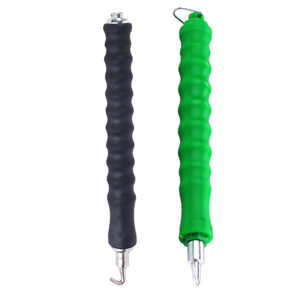 2Pcs Semi-automatic Wire Heavy Duty Rebar Ties Tool Pull Tie Wire Rubber Grip Handle Reduce Fatigue (Green + Black)