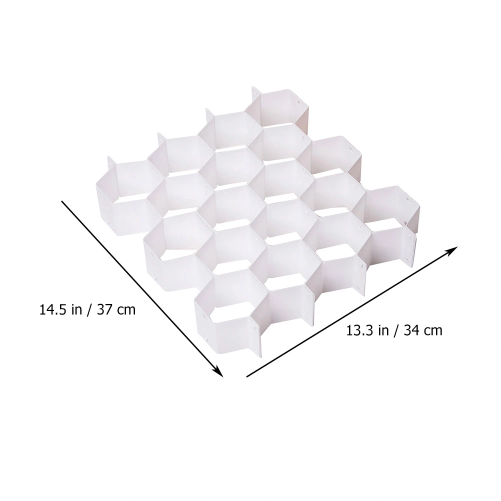 1Pc Drawer Storage Grid Home Storage Container Honeycomb Style Organizer (White)