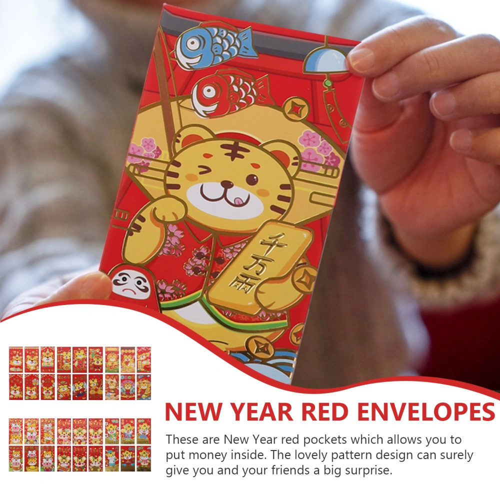 36Pcs Spring Festival Red Envelopes Creative Red Packets Delicate Red Envelopes