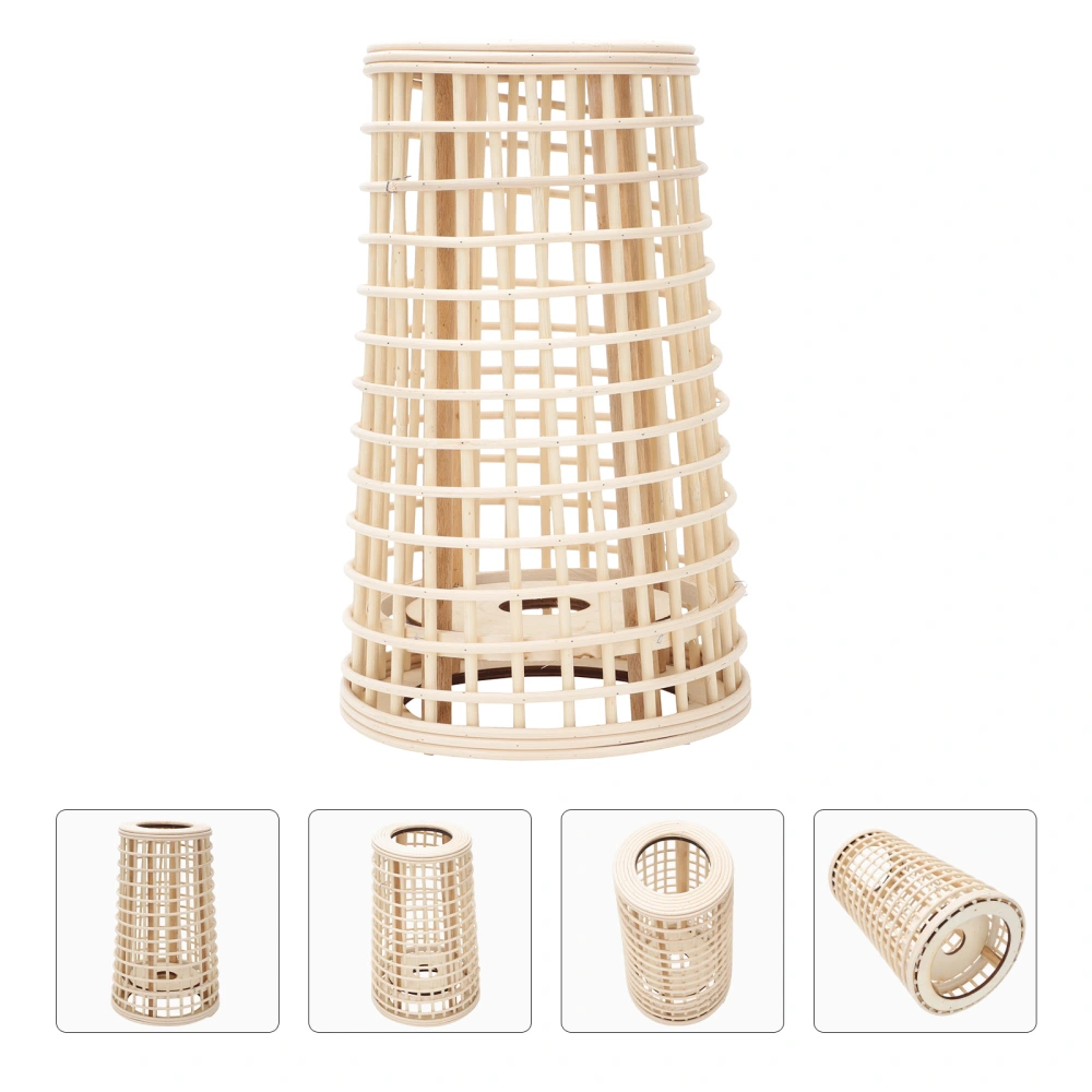 1Pc Bamboo Woven Wind Lantern Creative Candle Lampshade Home Floor Light Beige