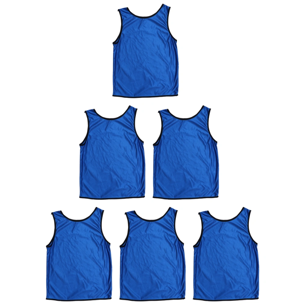 6pcs Children Football Basketball Training Vest Game Team Vest Summer Clothing for Boys Girls Students (Dark Blue)