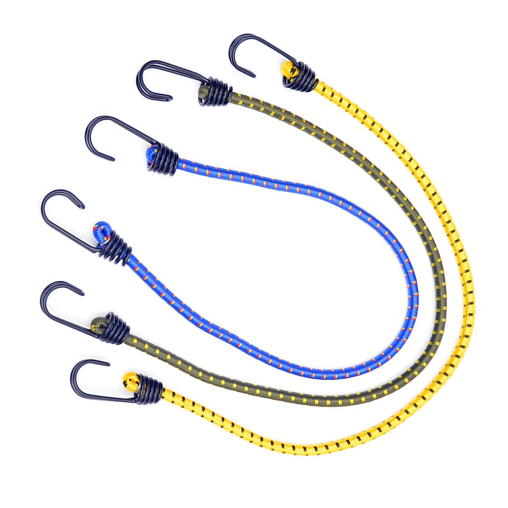 5 PCS Bungee Tie Down Elastic Cords for Tent Baggage and Other Camping Accessories (Random Color)