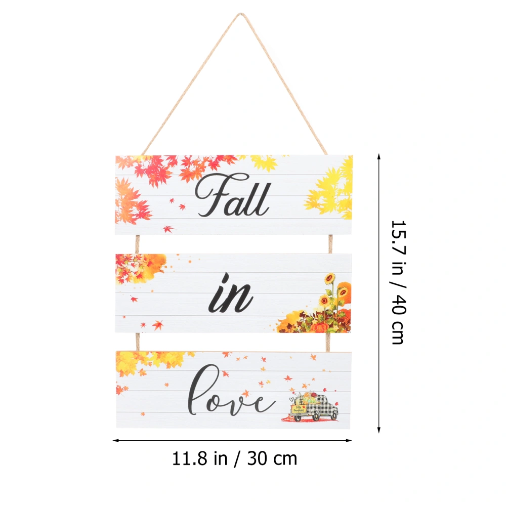 Fall In Love Letter Design Wall Plaque Sign Rustic Wall Sign Wooden Hanging Plaque Sign