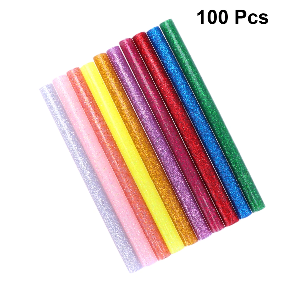 100pcs Glitter Glue Sticks Hot Melt Glue Stick Eco-friendly Glue Sticks Melt Glue Sticks