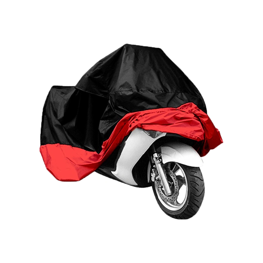 Universal Outdoor Motorcycle Motorbike ATV Scooter Dustproof Waterproof Sun Block Protective Cover Rain Cover Protector - Size XL (Black and Red)