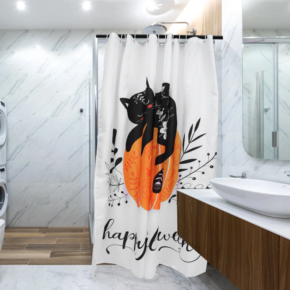 1pc Halloween Themed Shower Curtain Home Bathroom Curtain Exquisite Bath Curtain