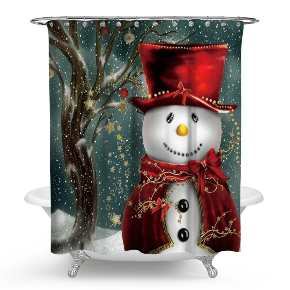 150x180cm Christmas Shower Curtain 3D Printing Curtain Xmas Snowman Home Decor Mildew Proof Waterproof Cloth Bathroom Decor Shower Curtains