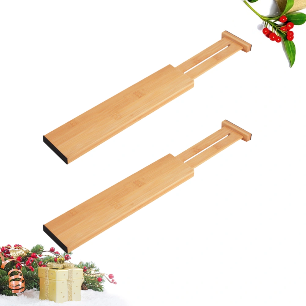 2PCS Adjustable Drawer Divider Bamboo Flexible DIY Separation Board Plate for Closet Drawer