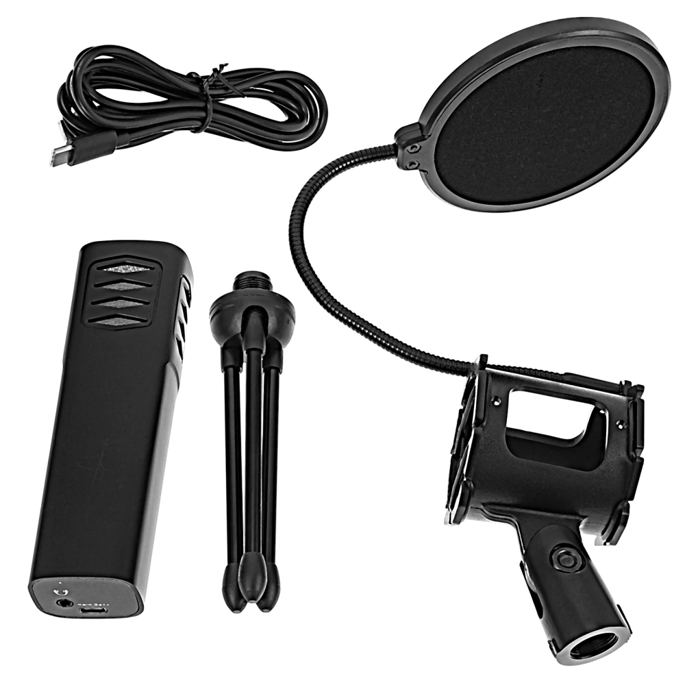 1 Set Phone Mic Live Broadcast Microphone Audio Recording Microphone With Stand