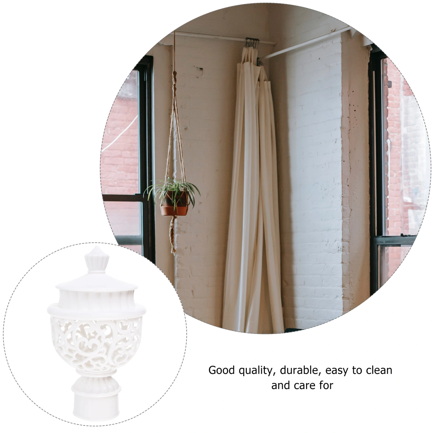 20pcs Curtain Bar Head Plug  Curtain Rod Head Plug Home Curtain Decor (White)